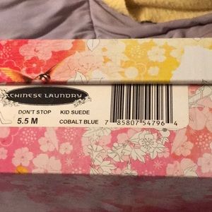 `Fabulous blue suede Chinese Laundry shoes.